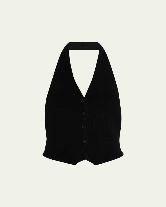 Tailored Cashmere Halter Vest